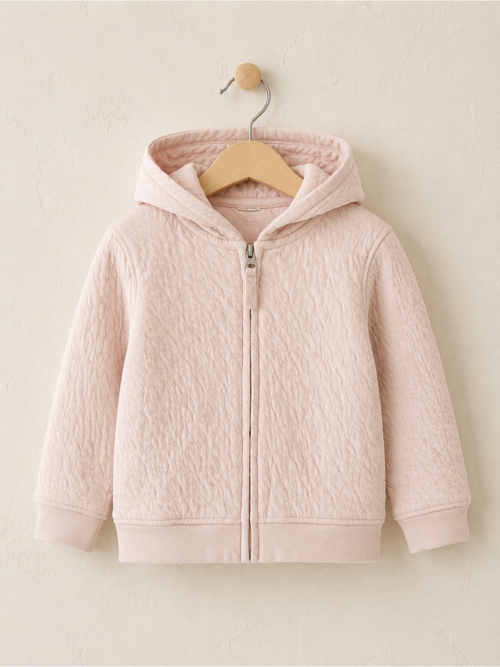 Burt’s Bees Kids Quilted Zip-Up Hoodie Pale Pink Size 18 Months